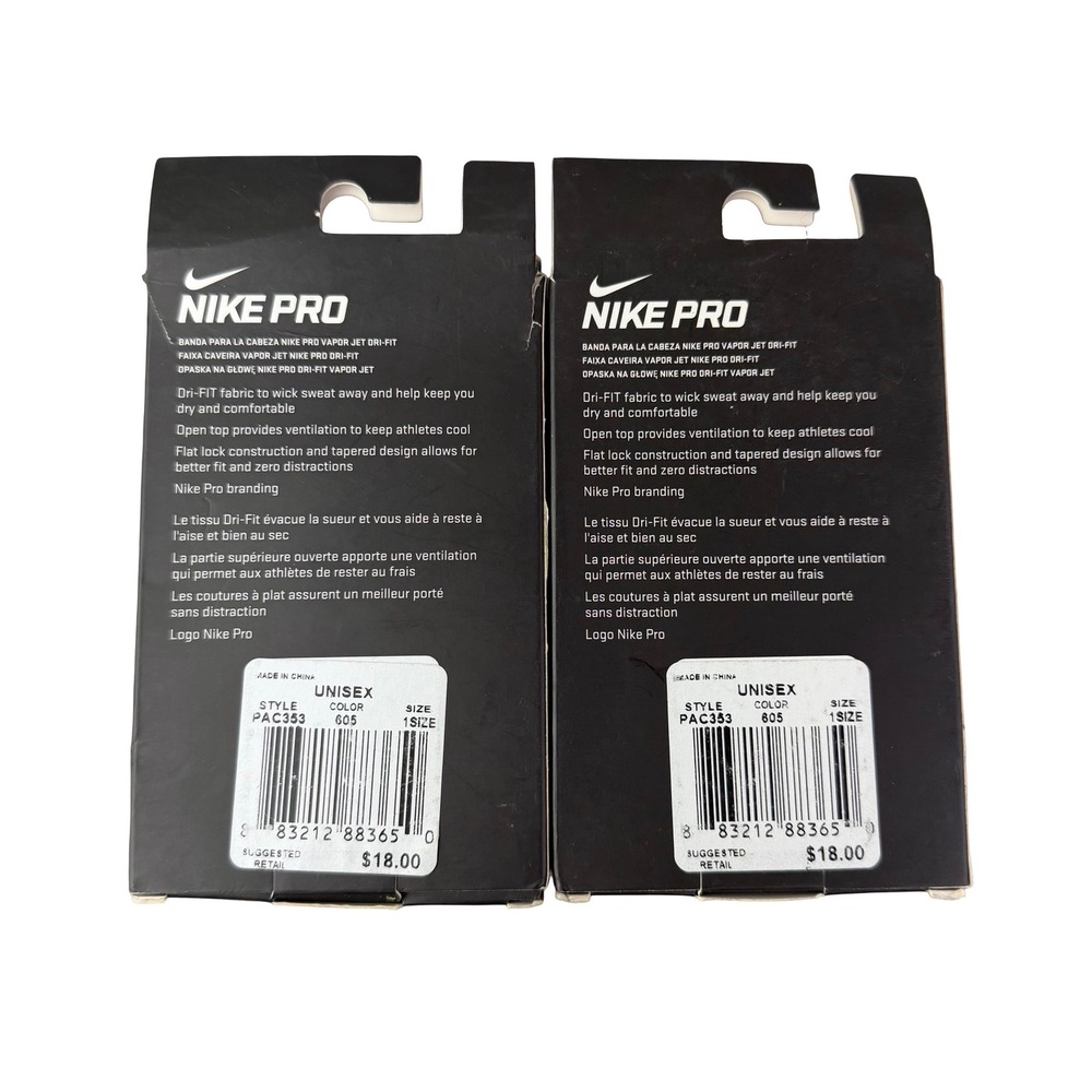 Nike pro combat dri fit vapor jet head skull wrap pink -‎ Lot of 2 - Picture 2 of 5